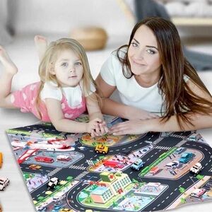 DH Gate Play Mat Children’s City Traffic Car Map Felt Play Mat Baby Toddler Kid